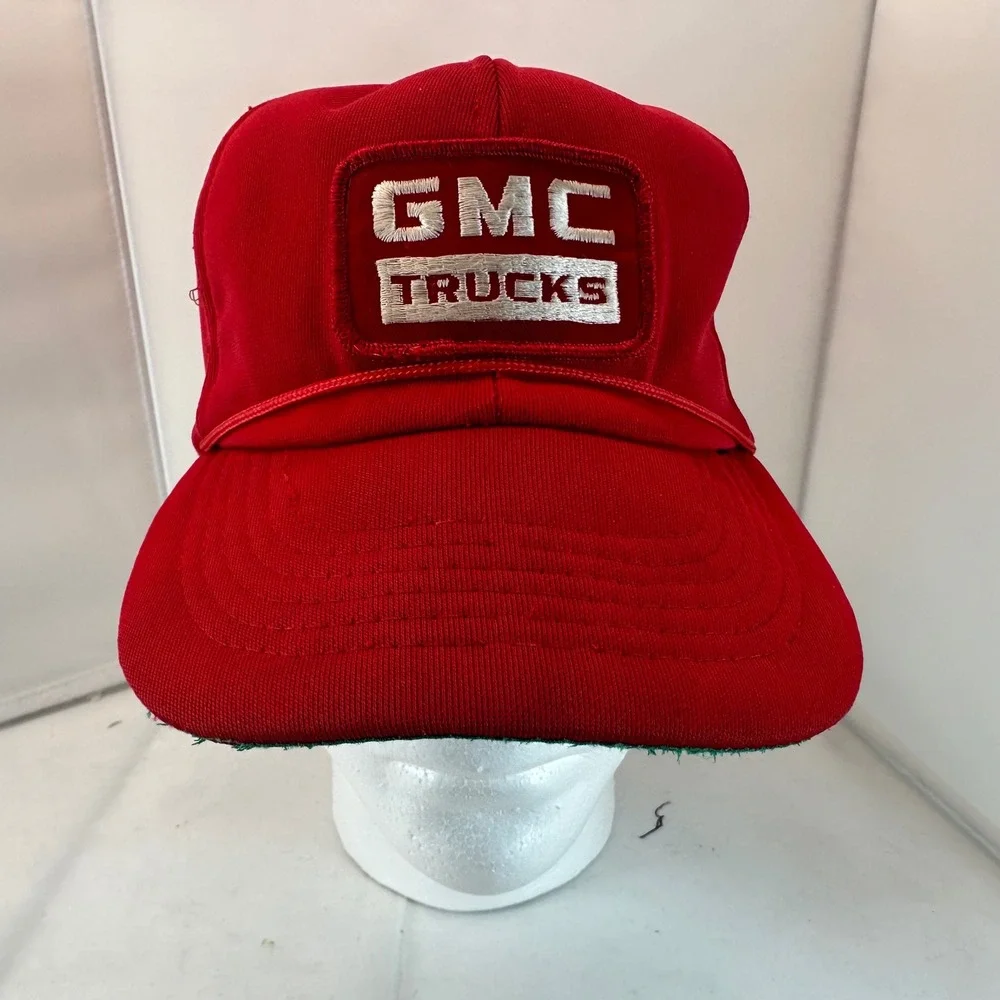 Vintage GMC Trucks Hat Cap Red Embroidered Logo Snapback Adjustable‎ Mens - Picture 2 of 13